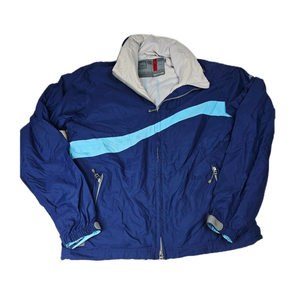 SCOTT USA‎ Womens Jacket Blue Light Blue Stripe Full Zip Outerwear Size L